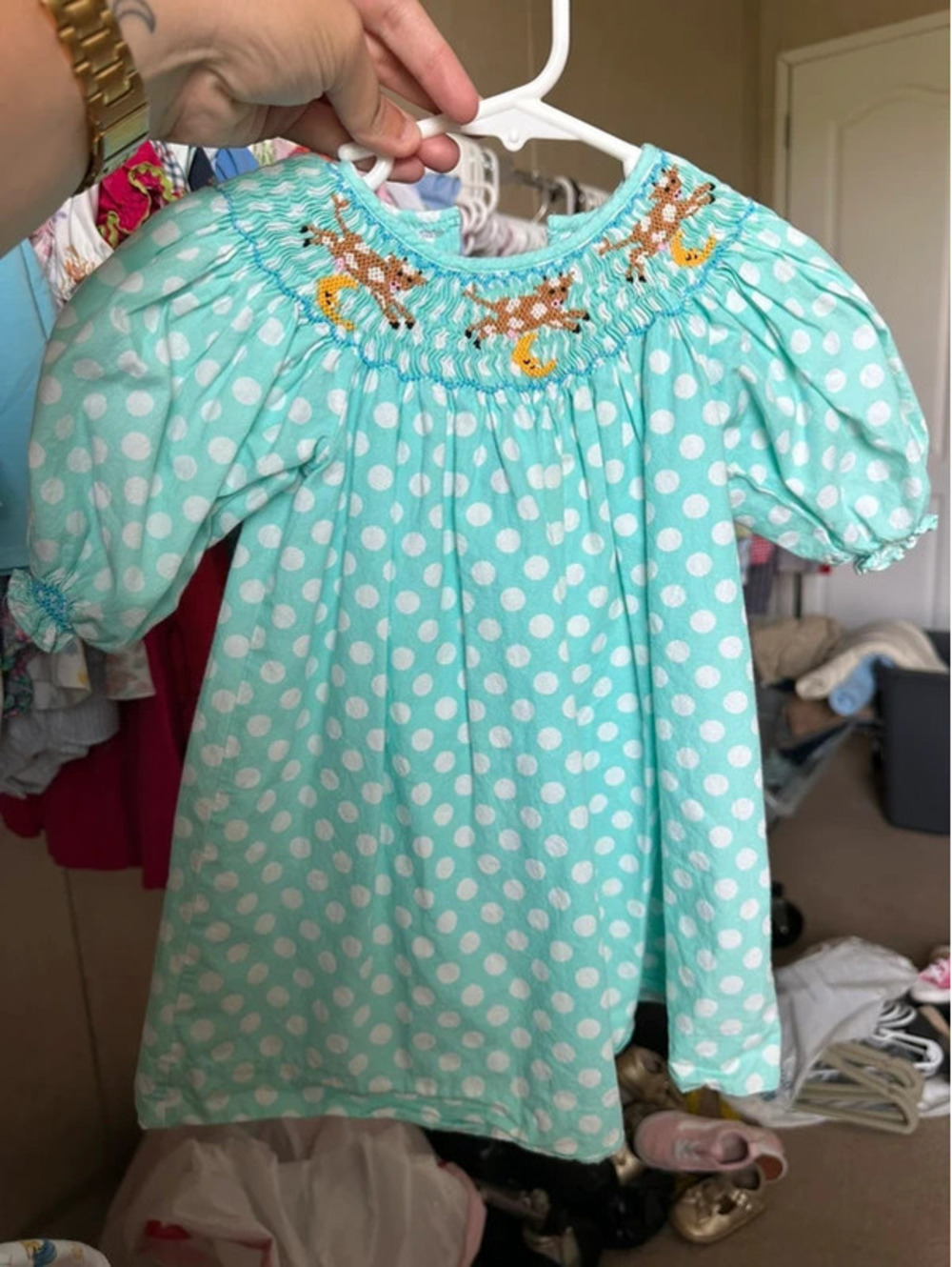 Girl's Nursery Rhyme Smocked Dress